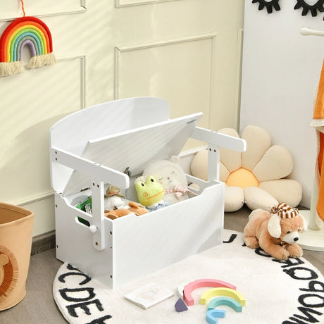 3 in 1 Kids Activity Table Set with Desk &amp; Bench &amp; Storage Box for Kindergarten White