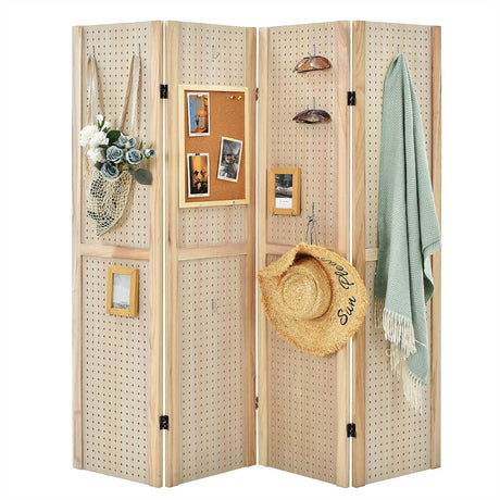 152 cm Tall Folding 4-Panel Pegboard Display