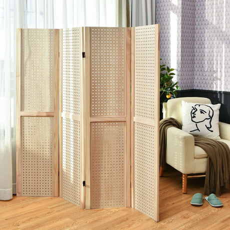 152 cm Tall Folding 4-Panel Pegboard Display