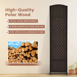 6-Panel Folding Screen Room Divider with Hand-woven Rattan