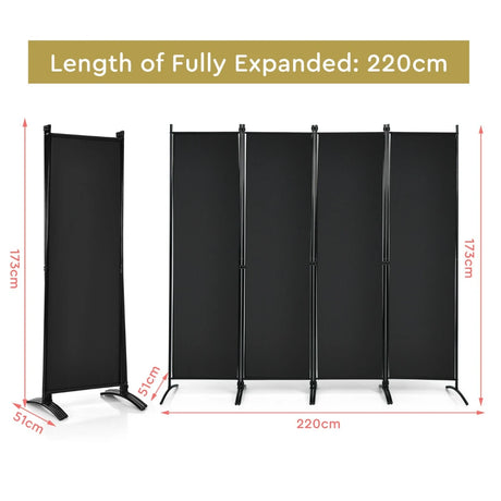Portable Fiber Wall Divider  for Home Office-Black