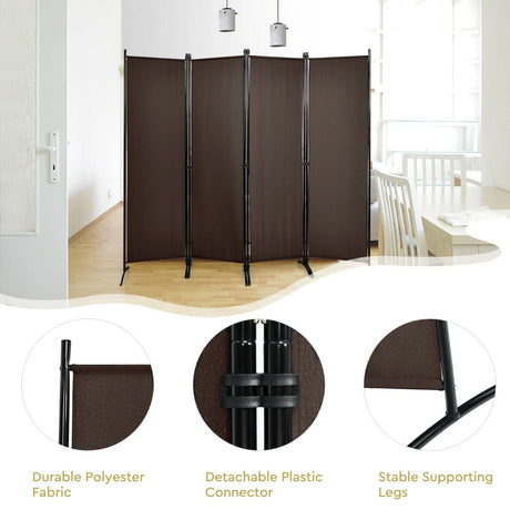 Portable Fiber Wall Divider  for Home Office-Coffee