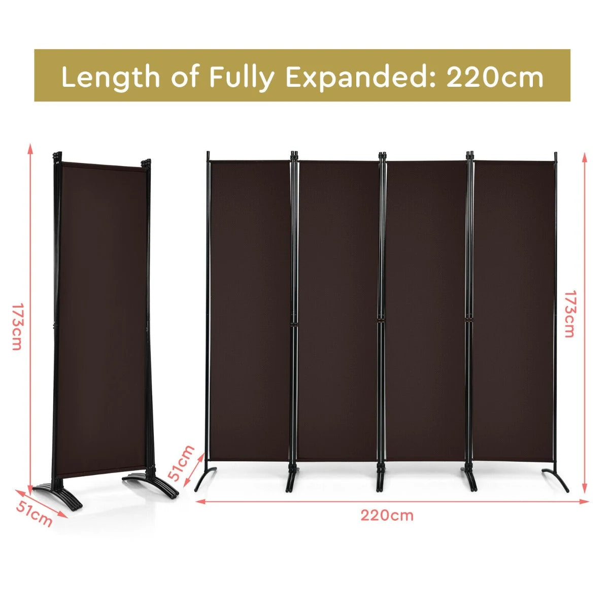 Portable Fiber Wall Divider  for Home Office-Coffee