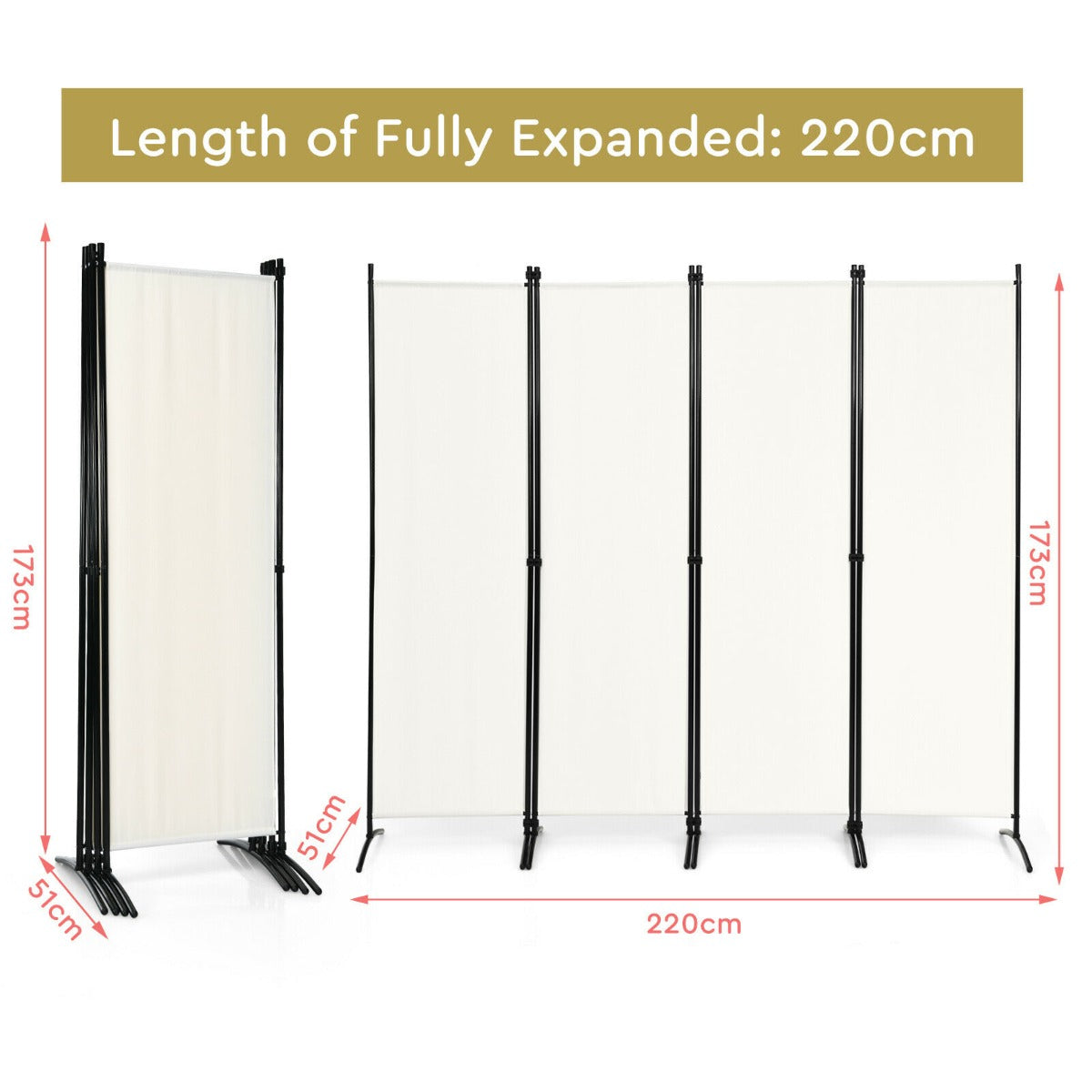 Portable Fiber Wall Divider  for Home Office-White
