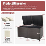 175 Gallon Outdoor Storage Box with Universal Wheels and Zippered Liner