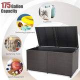 175 Gallon Outdoor Storage Box with Universal Wheels and Zippered Liner