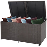 175 Gallon Outdoor Storage Box with Universal Wheels and Zippered Liner