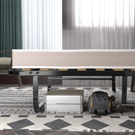 Folding Bed with 10cm Memory Foam Mattress and Wheels