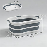 PawHut Dog Bath Tub, Portable Foldable Dog Bathtub with Drainage Hole, for Small Dogs Puppies Grey