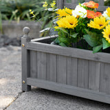 Outsunny Garden Planters with Trellis for Climbing Vines, Wood Raised Beds for Garden, Flower Pot, Indoor Outdoor, Grey