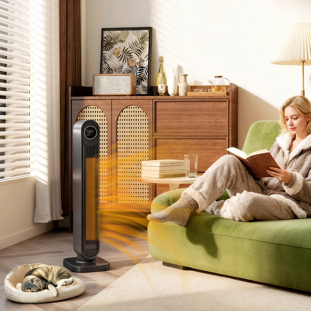 HOMCOM 2000W Ceramic Electric Heater with Fan, Timer, Oscillation - Black