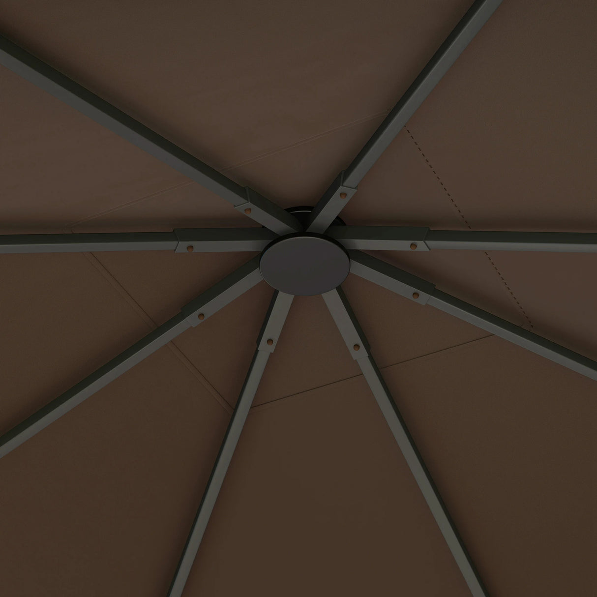 Outsunny 3 x 3(m) Gazebo Canopy Replacement Cover, Garden Gazebo Roof Replacement with Drain Holes, Water-resistant Plastic Coating, 370g/, UPF30+, TOP COVER ONLY, Brown