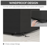 Outsunny Outdoor Garden Furniture Cover Waterproof, Anti-UV 600D Heavy Duty Oxford Fabric Patio Furniture Cover for Rectangular Sofa Table Set, Black, 245 x 165 x 66 cm