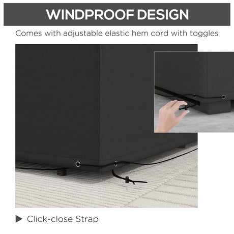 Outsunny Outdoor Garden Furniture Cover Waterproof, Anti-UV 600D Heavy Duty Oxford Fabric Patio Furniture Cover for Rectangular Sofa Table Set, Black, 245 x 165 x 66 cm