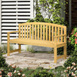 Outsunny 2 Seater Wooden Garden Bench with Armrest, Outdoor Furniture Chair for Park, Balcony, Orange