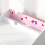 AIYAPLAY Children Study Table and Chair, Kids Desk and Chair Set with Storage, Pull-Out Drawer, for Ages 3-6 Years, Pink