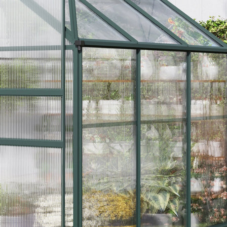 Outsunny 14 Pieces Polycarbonate Sheets, 121 x 61 x 0.4cm Twin-Wall Plastic Roofing Sheets, 10m2 Replacement Greenhouse Panels, Waterproof and UV Protection, Clear