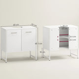 HOMCOM Bathroom Vanity Unit, Under Sink Storage Cabinet with Soft-Close Doors for Basin without or with Pedestal, White