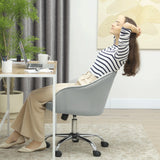 HOMCOM 46-56 cm Velvet-feel Office Chair - Grey
