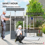 Outsunny 4 x 6ft Garden Shed, Plastic Shed with Floor, Window, Lockable Door and Vents, Resin Tool Shed for Outdoor Patio Storage, Zero Maintenance, Grey