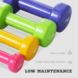 HOMCOM 10KG Dumbbells Set with Carry Case, Hand Weights for Women and Men Home Gym Weight Lifting Training, Red, Yellow, Green, Purple