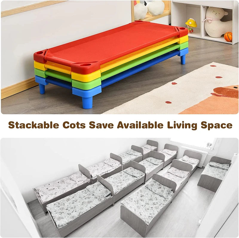 Kids Stackable Daycare Cot with Easy Lift Corners
