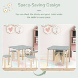 5-Piece Kids Table and Chair Sets for Play Room-Grey