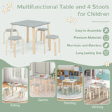 5-Piece Kids Table and Chair Sets for Play Room-Grey