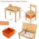 Kids Table and Chair Set with Storage Space for Toddlers