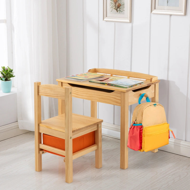 Kids Table and Chair Set with Storage Space for Toddlers