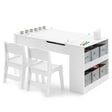 Kids Art Table and 2 Chairs Set with Paper Roll for Daycare Nursery Playroom