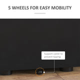 Vinsetto Lockable Cabinet, Rolling Filing Cabinet with 3 Drawers, Steel Office Drawer Unit for A4, Letter, Legal Sized Files