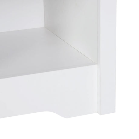 HOMCOM Modern Bedside Table, Nightstand with Drawer Shelf, End Table for Living room, Bedroom White