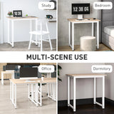 HOMCOM Computer Desk, Writing Table, 80 x 60 x 76cm Workstation for Home Office, Study with Metal Frame, Simple Assembly, White