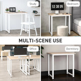 HOMCOM Computer Desk, Writing Table, 80 x 60 x 76cm Workstation for Home Office, Study with Metal Frame, Simple Assembly, White