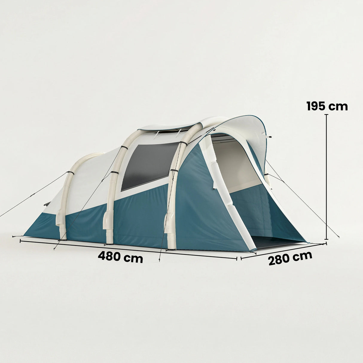 Outsunny Inflatable Camping Tent w/ Air Pump, Easy Setup 2-3 Person Blow Up Tent, Green