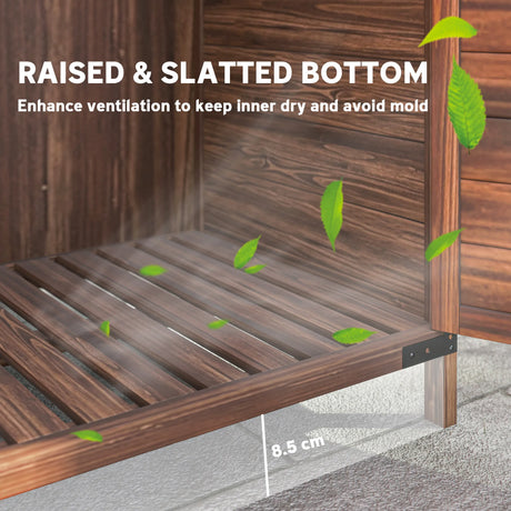 Outsunny 103.5 x 59 cm Wooden Garden Shed - Brown