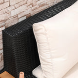 Outsunny 4 PCs Rattan Garden Furniture Outdoor Sectional Corner Sofa and Coffee Table Set  Conservatory Wicker Weave Furniture with Armrest and Cushions - Black