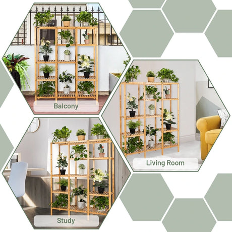 Multifunctional Bamboo Shelf Storage Organizer Rack