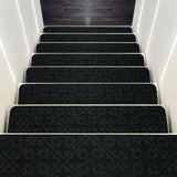 15 PCS Slip-resistant Stair Mats with Waterproof Material for Kids/Elderly/Pets-Black
