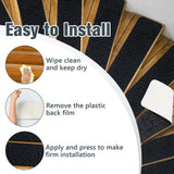 15 PCS Slip-resistant Stair Mats with Waterproof Material for Kids/Elderly/Pets-Grey