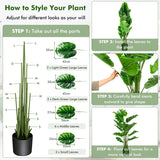 5 Feet Artificial Tree Faux Monstera Deliciosa Plant for Home Indoor and Outdoor
