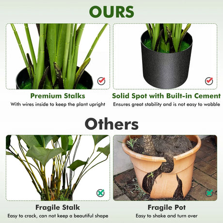 5 Feet Artificial Tree Faux Monstera Deliciosa Plant for Home Indoor and Outdoor