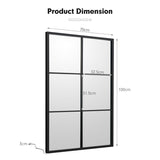 Wall Mirror with Black Metal Frame for Bedroom