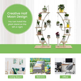 6-Tier 9 Potted Metal Plant Stand Holder Display Shelf with Hook-White