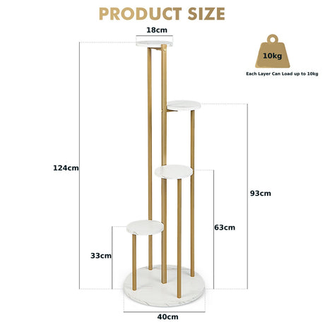 4-Tier Metal Plant Stand for Indoor Small Plants