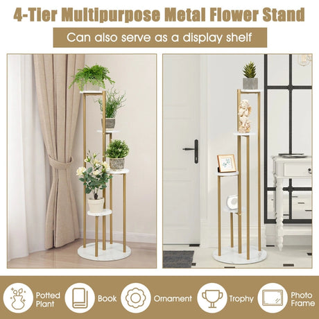 4-Tier Metal Plant Stand for Indoor Small Plants