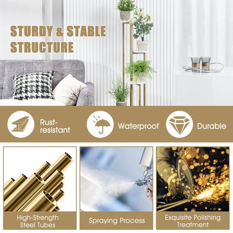 4-Tier Metal Plant Stand for Indoor Small Plants