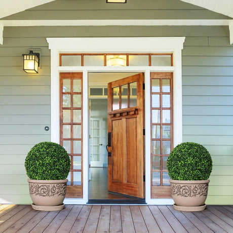 2 Pieces 19 Inch Artificial Topiary Balls Faux Boxwood Ball Plants