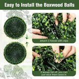 2 Pieces 19 Inch Artificial Topiary Balls Faux Boxwood Ball Plants